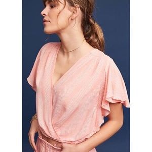 Maeve Nell Wrap polka dot Crop Top Pink size Large